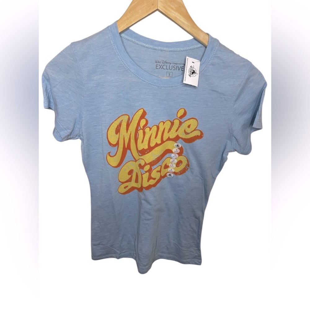 NWT-Disney Imagineering Exclusive Minnie Disco Light Blue T-Shirt - Size S